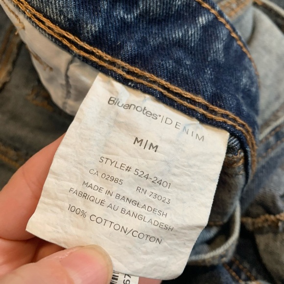 Bluenotes Distressed Denim Short Overalls M/M Medium Blue Jean Shortalls - Picture 4 of 8